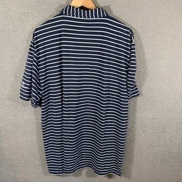 Peter Millar Shirt Mens‎ XL Blue Striped Polo Short Sleeve Cotton Stretch - Picture 4 of 7